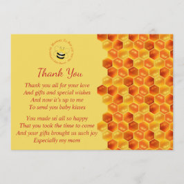 Schattige Bee Theme Baby shower Dank u Kaart