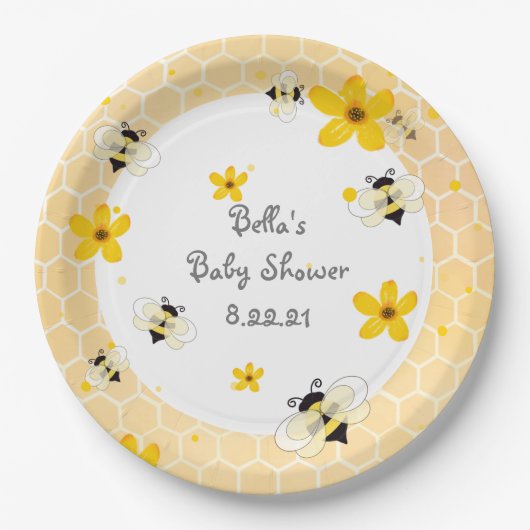 Schattige Bee Theme Party Paper Bord (Voorkant)