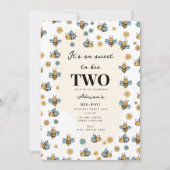 Schattige Bee & Wildbloemen Kids Verjaardagsfeest Kaart (Voorkant)