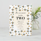 Schattige Bee & Wildbloemen Kids Verjaardagsfeest Kaart (Staand voorkant)