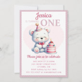Schattige Beer 1e verjaardag van kinderen Kaart (Voorkant)