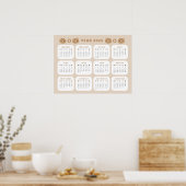 Schattige Beer 2025 Kalender Poster (Keuken)