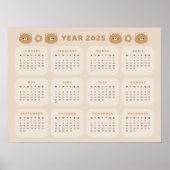 Schattige Beer 2025 Kalender Poster (Voorkant)