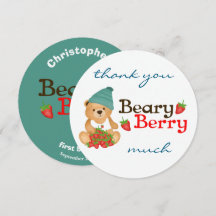 Schattige Beer Aardbeien Beary Berry Eerste Verjaa