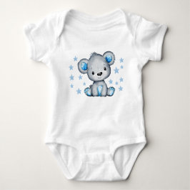 Schattige beer baby boy bodysuit roze rustiek