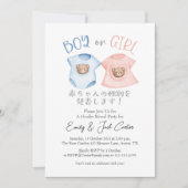 Schattige Beer Baby Kleding Geslacht Onthullen Jon Kaart (Voorkant)