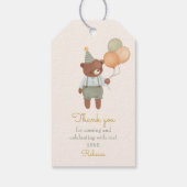 Schattige beer Baby shower Dank cadeau Cadeaulabel (Achterkant)