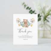 Schattige Beer Baby shower Dank u (Staand voorkant)