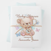 Schattige Beer Baby shower Gepersonaliseerd inpakp Inpakpapier Vel (In situ)
