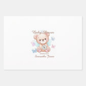 Schattige Beer Baby shower Gepersonaliseerd inpakp Inpakpapier Vel (Voorkant)