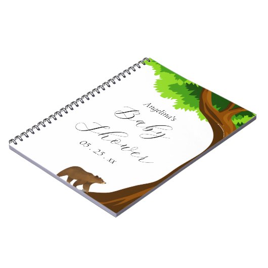 Schattige Beer Baby shower Geschenklijst Notitiebo Notitieboek (Linkerzijde)