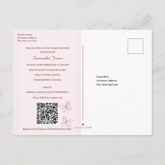 Schattige Beer Baby shower Invitation Briefkaart (Achterkant)