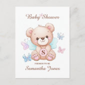 Schattige Beer Baby shower Invitation Briefkaart (Voorkant)