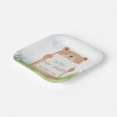 Schattige Beer Baby shower rustiek bos Papieren Bordje (Gebogen)