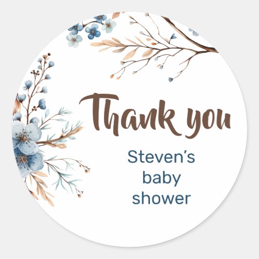 Schattige beer baby shower sticker (Voorkant)