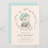 Schattige  Beer Baby shower Uitnodiging (Voorkant / Achterkant)