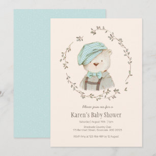 Schattige Beer Baby shower Uitnodiging