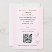 Schattige Beer Baby shower Uitnodiging met QR-code (Achterkant)