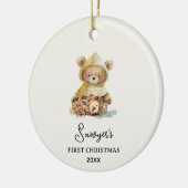 Schattige Beer Baby's eerste kerst Keramisch Ornament (Links)