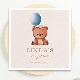 Schattige Beer ballon geslachtsneutraal Baby showe Servet
