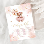 Schattige Beer Ballonnen Baby shower Boeken voor B Informatiekaartje