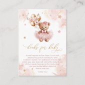 Schattige Beer Ballonnen Baby shower Boeken voor B Informatiekaartje (Voorkant)