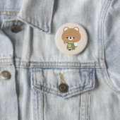 Schattige Beer Barista Ronde Button 5,7 Cm (In situ)