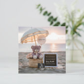 Schattige Beer Beach Sunset zwangerschapsaankondig Kaart (Staand voorkant)