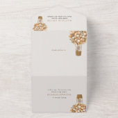 Schattige Beer, beige ballonnen, eerste verjaardag All In One Uitnodiging (Buitenkant)