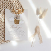 Schattige Beer, beige ballonnen, eerste verjaardag Bedankkaart