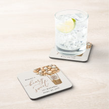 Schattige Beer, beige ballonnen, eerste verjaardag