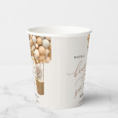 Schattige Beer, beige ballonnen, eerste verjaardag Papieren Bekers (Rechts)