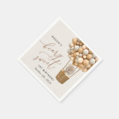 Schattige Beer, beige ballonnen, eerste verjaardag Servet (Hoek)