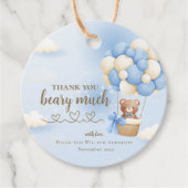 Schattige Beer bericht Baby shower Bedankjes Labels (Voorkant)