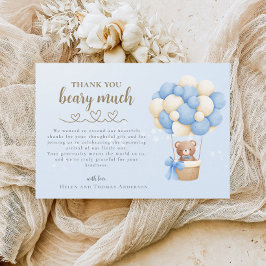 Schattige Beer bericht Baby shower Bedankkaart
