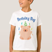 Schattige Beer Birthday Boy T-shirt (Voorkant)