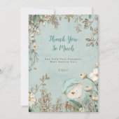  Schattige Beer Bloemen Baby shower Bedankkaart (Voorkant)