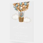 Schattige Beer, Blue Balloons, eerste verjaardag W Acryl Bord (Hoek)