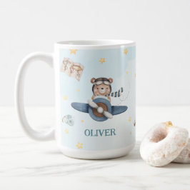 Schattige Beer Blue  Plane Koffiemok