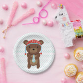 Schattige beer bosdieren partij bord (Feest)