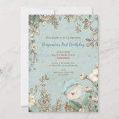  Schattige Beer Botanische 1e Verjaardagsjongen Kaart (Voorkant)