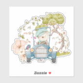 Schattige  Beer Botanische Bloemen Baby jongen Sticker (Vel)