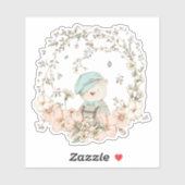 Schattige  Beer Botanische Bloemen Baby jongen Sticker (Vel)