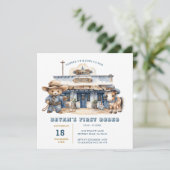 Schattige Beer Boy My 1st Rodeo Wild West Birthday Kaart (Staand voorkant)