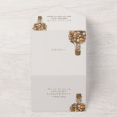 Schattige Beer, bruine ballonnen, eerste verjaarda All In One Uitnodiging (Buitenkant)