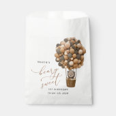 Schattige Beer, bruine ballonnen, eerste verjaarda Bedankzakje (Voorkant)