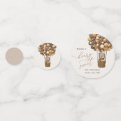 Schattige Beer, bruine ballonnen, eerste verjaarda Confetti (Voorkanten)