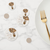 Schattige Beer, bruine ballonnen, eerste verjaarda Confetti (Groep)