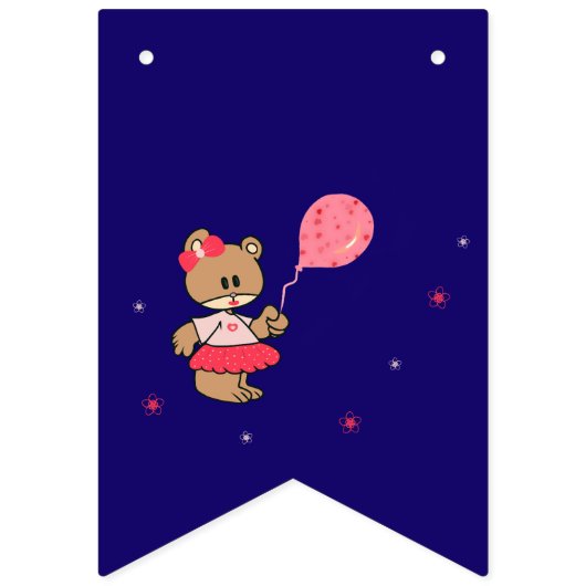 Schattige beer bunting banner (Eerste vlag)