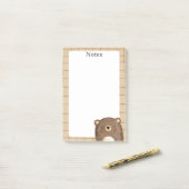 Schattige Beer Cartoon Patroon Post-it® Notes (Op bureau)